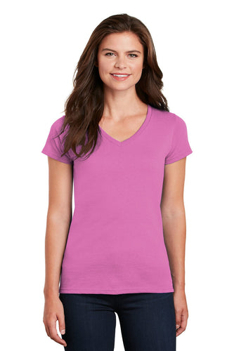 gildan ladies heavy cotton v neck t shirt 5v00l azalea