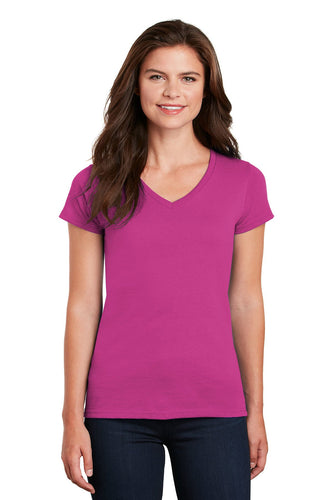 gildan ladies heavy cotton v neck t shirt 5v00l heliconia