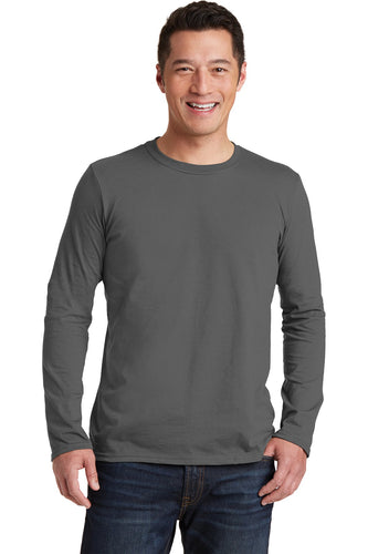 gildan softstyle long sleeve t shirt 64400 charcoal