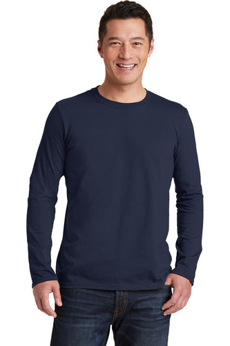 gildan softstyle long sleeve t shirt 64400 navy