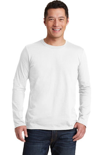 gildan softstyle long sleeve t shirt 64400 white