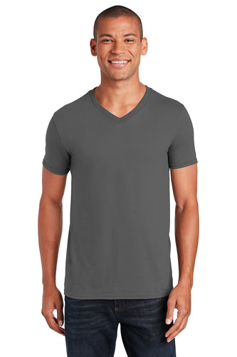 gildan softstyle v neck t shirt 64v00 charcoal
