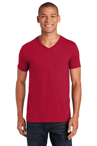 gildan softstyle v neck t shirt 64v00 cherry red