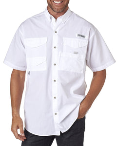 Columbia White 7130 custom embroidered shirts