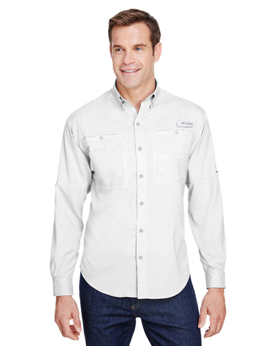Columbia White 7253 company logo shirts