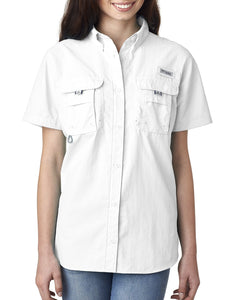 Columbia White 7313 logo shirts