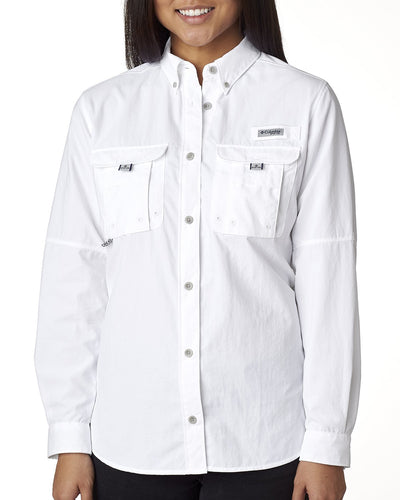 Columbia White 7314 custom embroidered shirts