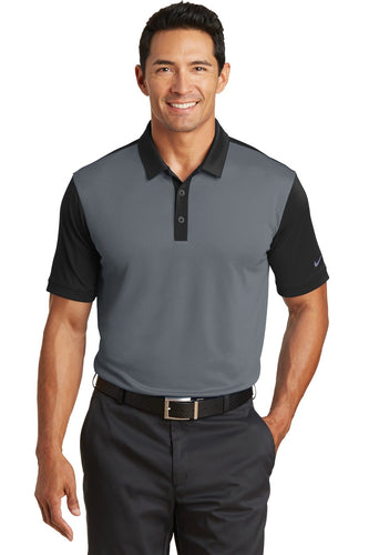 nike dark grey/ black 746101 custom dri fit polo shirts