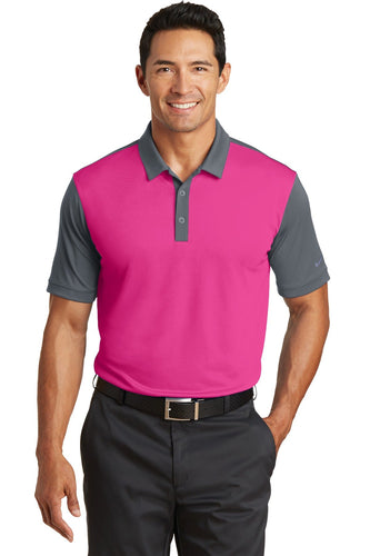 nike vivid pink/ dark grey 746101 custom dri fit polo shirts