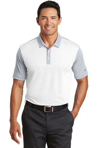 nike white/ wolf grey 746101 custom dri fit polo shirts