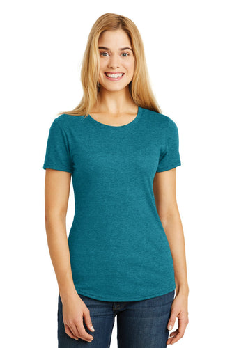 anvil ladies tri blend tee 6750l heather galapagos blue