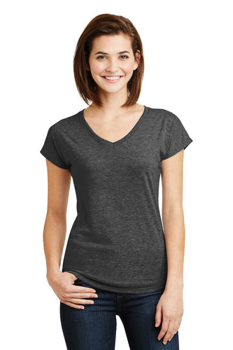 anvil ladies tri blend v neck tee 6750vl heather dark grey