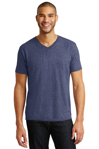 anvil tri blend v neck tee 6752 heather blue