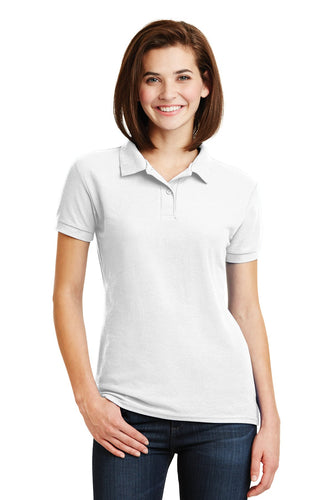 Gildan White 72800L custom polo shirts with logo