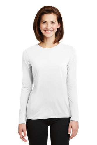 gildan ladies gildan performance long sleeve t shirt 42400l white