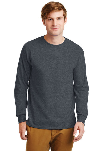 gildan ultra cotton long sleeve t shirt g2400 dark heather