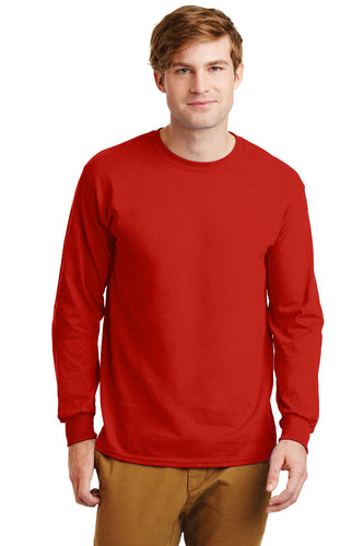gildan ultra cotton long sleeve t shirt g2400 red