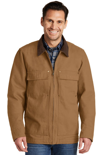 CornerStone Duck Brown CSJ50 promotional jackets company logo
