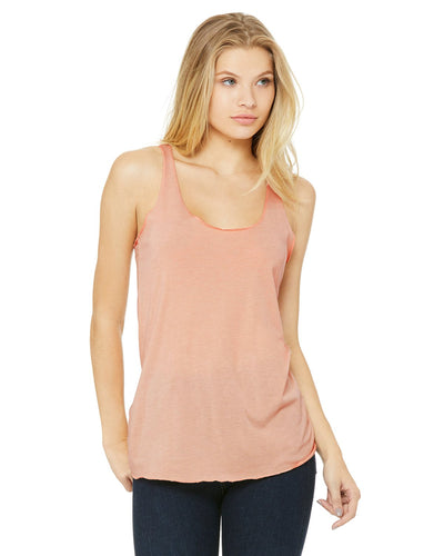 bella + canvas ladies triblend racerback tank 8430 peach triblend