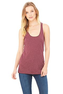 bella + canvas ladies triblend racerback tank 8430 maroon triblend