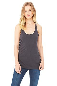 bella + canvas ladies triblend racerback tank 8430 sd dark gry trbl