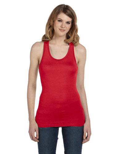bella + canvas ladies sheer mini rib racerback tank 8770 red