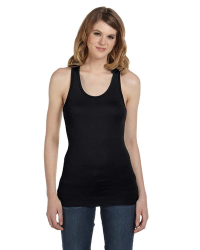 bella + canvas ladies sheer mini rib racerback tank 8770 black
