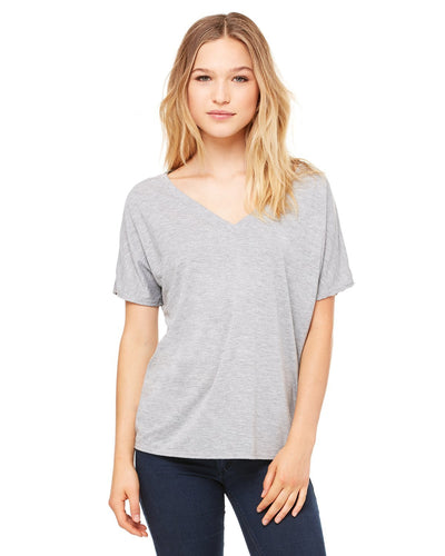 bella + canvas ladies slouchy v-neck t-shirt 8815 athletic heather
