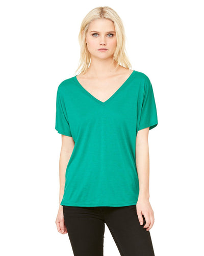 bella + canvas ladies slouchy v-neck t-shirt 8815 kelly