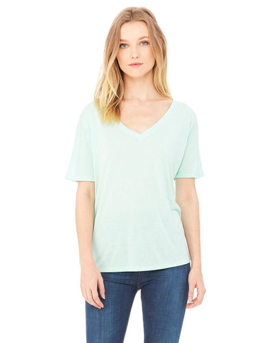 bella + canvas ladies slouchy v-neck t-shirt 8815 mint
