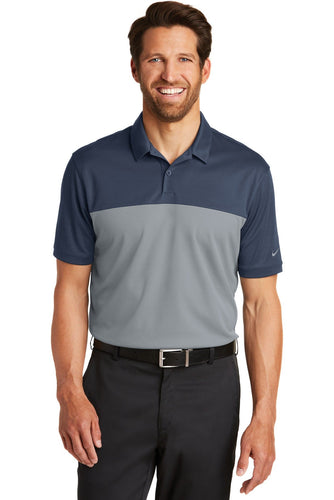 nike navy/ cool grey 881655 custom dri fit polo shirts