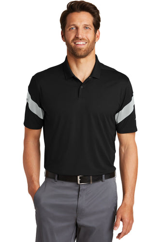 nike black/ wolf grey 881657 custom logo polo shirts embroidered