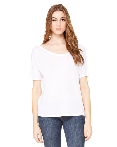 bella + canvas ladies slouchy t-shirt 8816 white