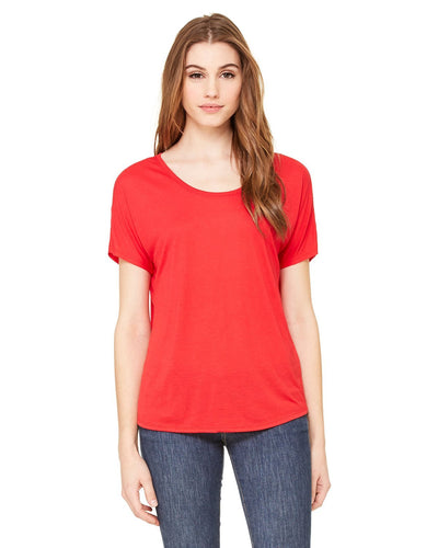 bella + canvas ladies slouchy t-shirt 8816 red