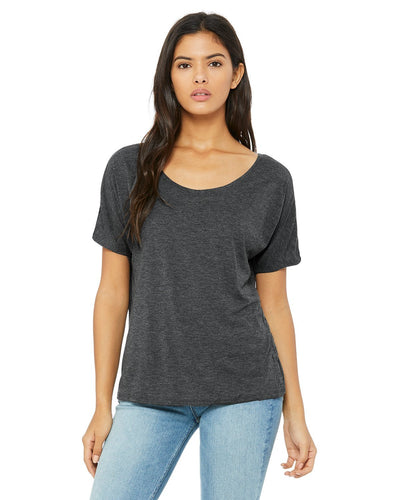 bella + canvas ladies slouchy t-shirt 8816 drk grey heather