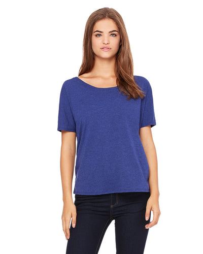 bella + canvas ladies slouchy t-shirt 8816 navy triblend