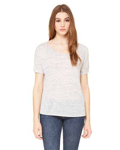 bella + canvas ladies slouchy t-shirt 8816 white marble