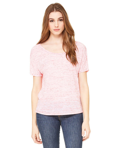 bella + canvas ladies slouchy t-shirt 8816 red marble