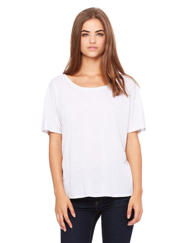 bella + canvas ladies slouchy t-shirt 8816 wht fleck trbd