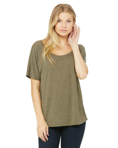 bella + canvas ladies slouchy t-shirt 8816 heather olive