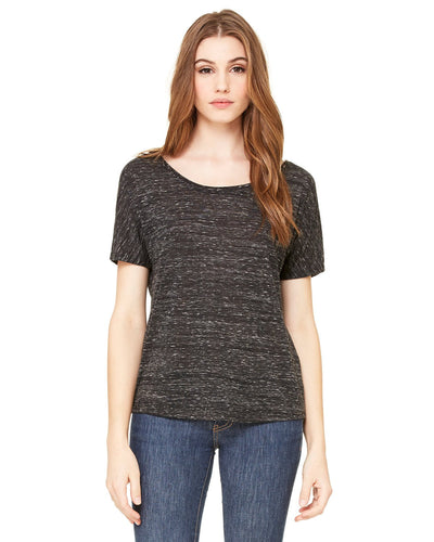 bella + canvas ladies slouchy t-shirt 8816 black marble