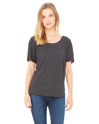 bella + canvas ladies slouchy t-shirt 8816 chrcl blk slub