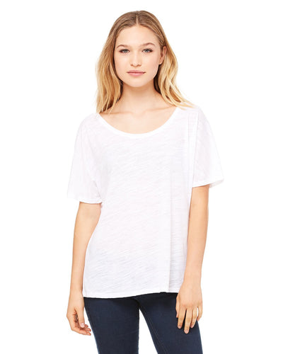 bella + canvas ladies slouchy t-shirt 8816 white slub