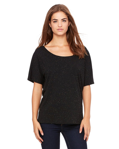 bella + canvas ladies slouchy t-shirt 8816 blk speckled