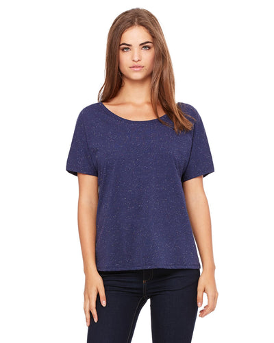 bella + canvas ladies slouchy t-shirt 8816 navy speckled