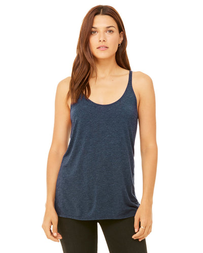 bella + canvas ladies slouchy tank 8838 heather navy