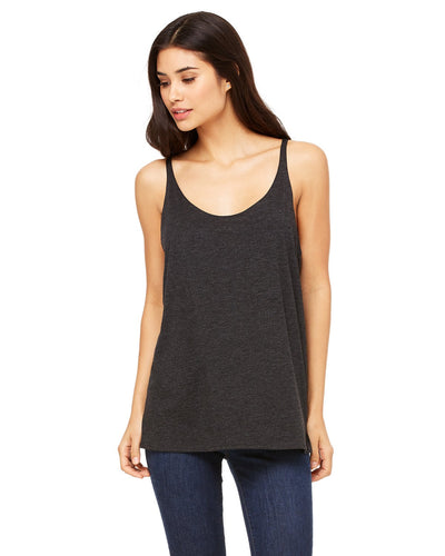bella + canvas ladies slouchy tank 8838 char-blk tribnd
