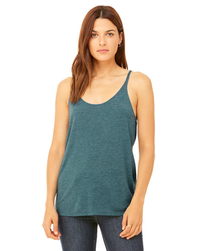 bella + canvas ladies slouchy tank 8838 hthr deep teal