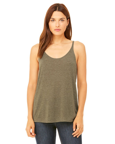 bella + canvas ladies slouchy tank 8838 heather olive