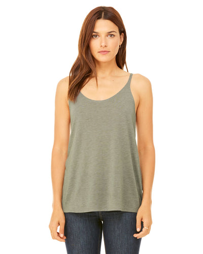bella + canvas ladies slouchy tank 8838 heather stone